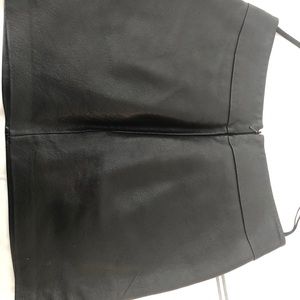 Rogan black leather mini skirt